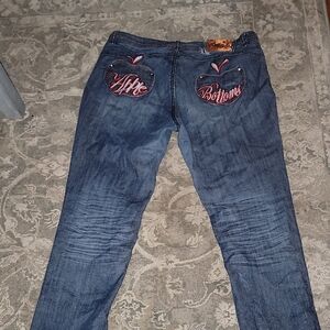Apple Bottoms Blue Jeans with Red Accents